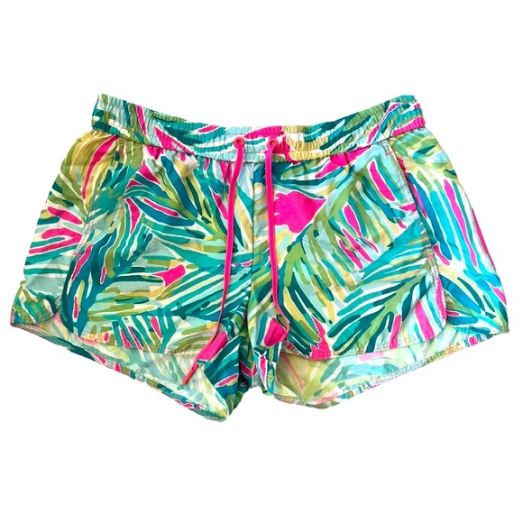 Lilly Pulitzer Luxletic Palm Print Nylon Runaround Running Shorts – Size Small - Picture 2 of 4